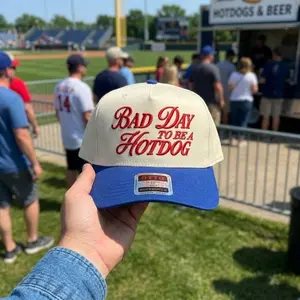 Funny BBQ Hat – “Bad Day To Be a Hotdog” Embroidered Cap, Retro Trucker Hat, Food Meme Gift, Gag Gift Idea