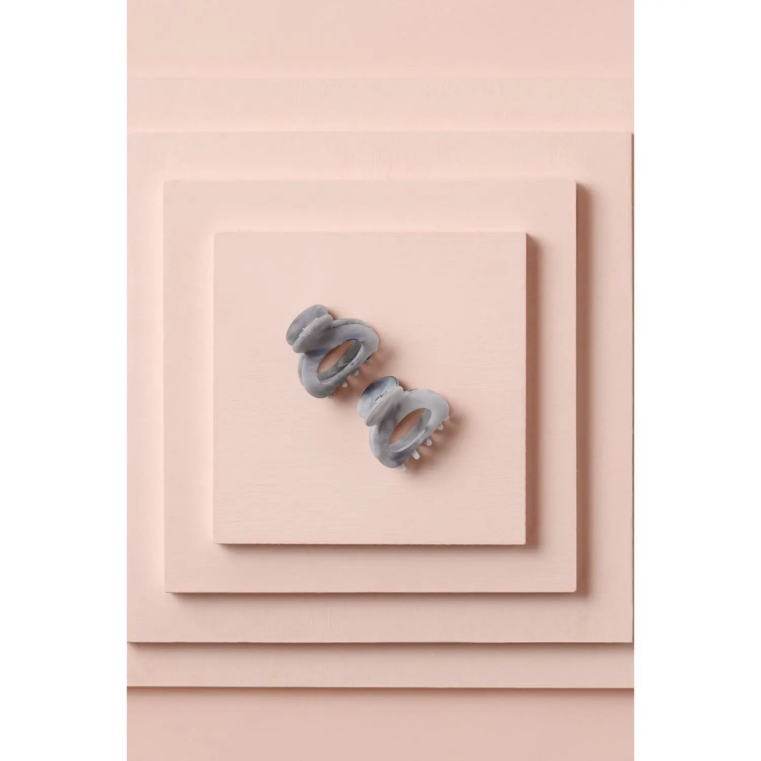 Mini Marble Claw Clips 4-Pack, Lightweight Resin Hair Styling Accessories with Strong Securing Grip for Fine to Medium Hair, Marble 4Pk
