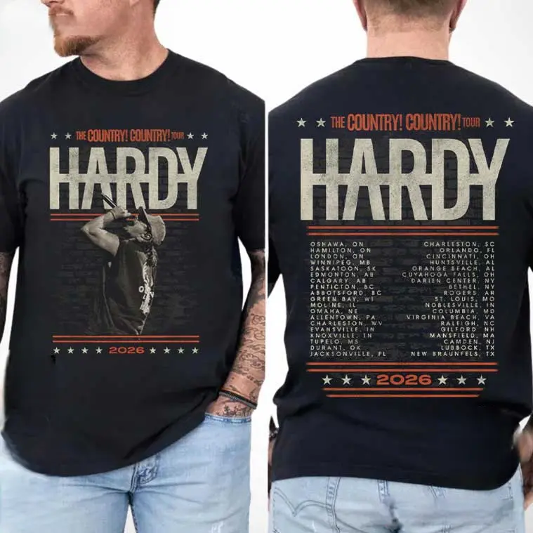 Hardy Tour 2026 T Shirt, Country Music Concert Tee, Fan Merch Graphic Shirt, Western Style Outfit, Trendy Country Apparel, Gift For Men Women