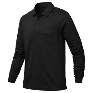 Men's Polo Shirt Long Sleeve Quick Dry Athletic Performance Shirts Pique Golf Shirt Casual Collared Shirts Clothes Top