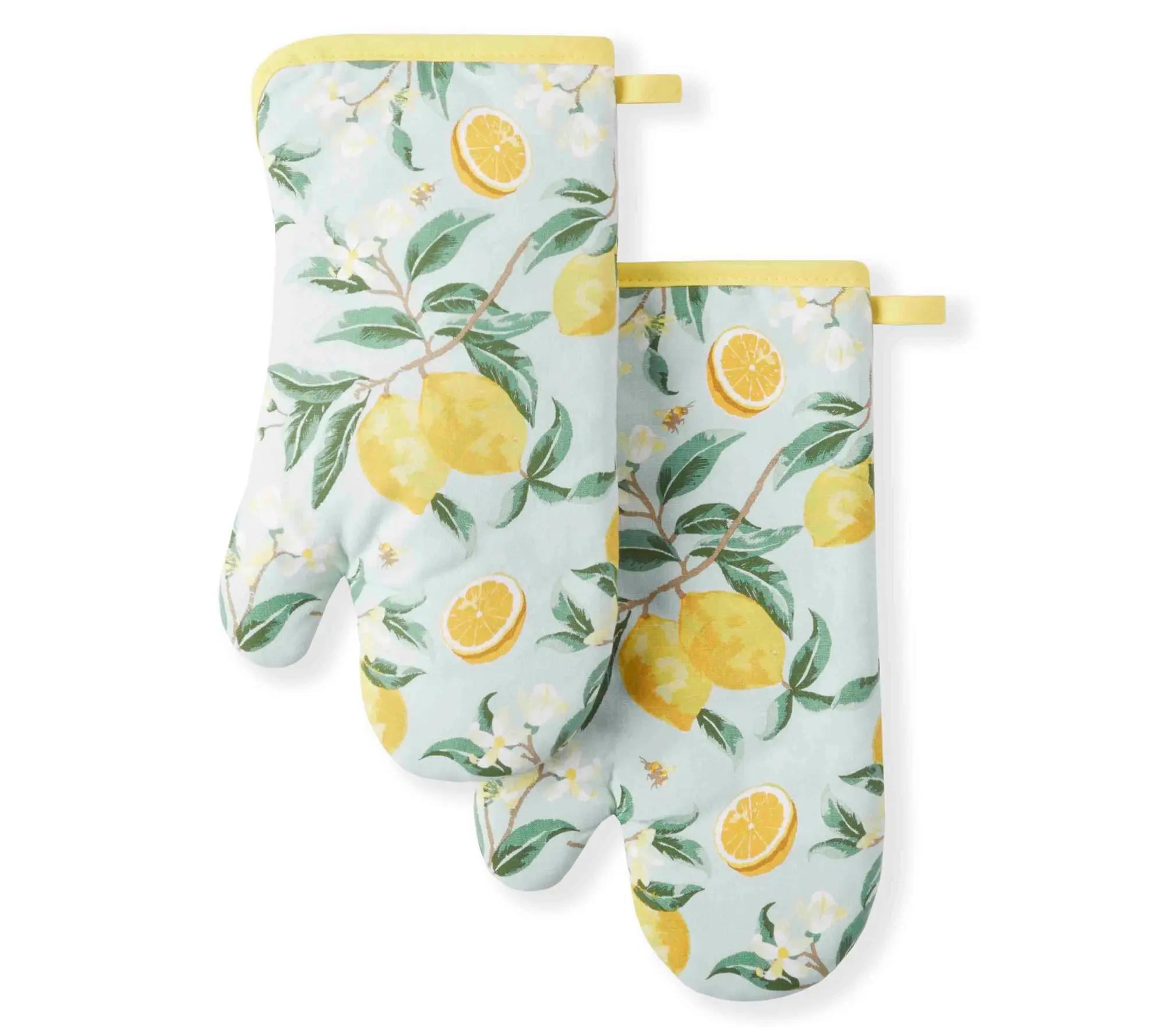 MARTHA STEWART Lemon Whimsy Oven Mitt 2-Pack Set