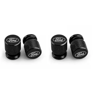4pcs Aluminum Car Tire Valve Caps, Waterproof Tyre Rim Stem Cover, Airdust Proof, for Ford Focus Fiesta Ecosport, Automotive Accessory
