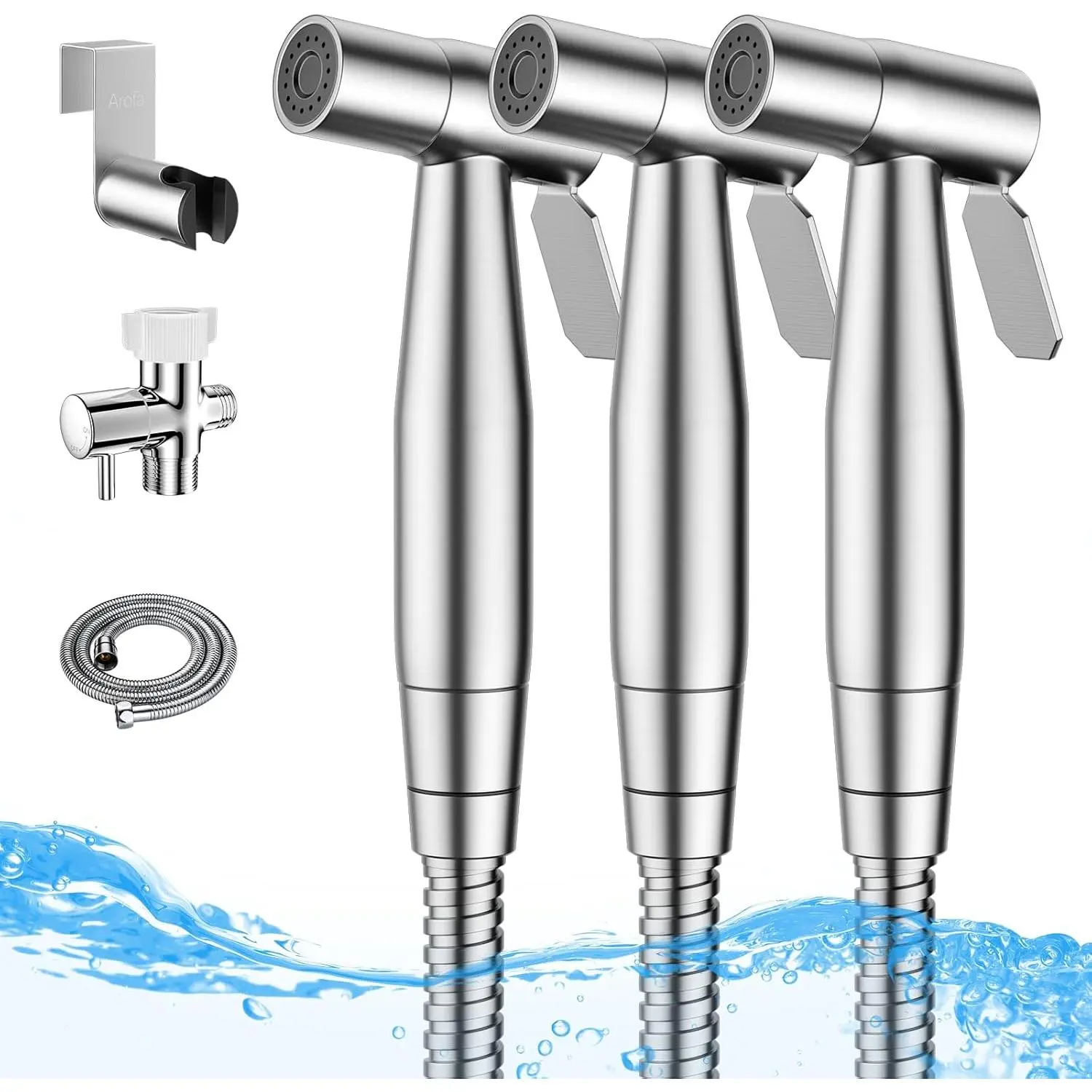 Handheld Bidet Sprayer for Toilet, 7/8" Stainless Steel Adjustable Pressure Bidet Faucet Diaper Sprayer Set with Hose Attachment for Bathroom summerwins