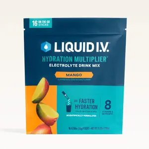 Liquid I.V. Hydration Multiplier - Mango - Hydration Powder Packets | Electrolyte Powder Drink Mix | Convenient Single-Serving Sticks | 8 Vitamins & Nutrients | 1 Pack (16 Servings)