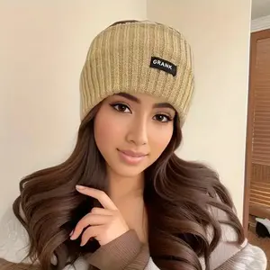 Ladies' suede knitted headscarf, a comfortable and warm daily headscarf for the ears, stylish knitted hair accessory Classic