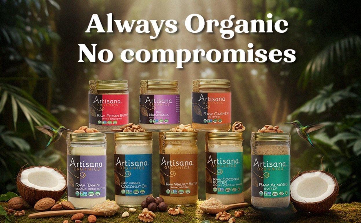 Artisana Organics Raw Almond Butter, 14oz | USDA Organic, No Sugar Added, No Palm Oil, Vegan, Paleo and Keto Friendly, Non GMO