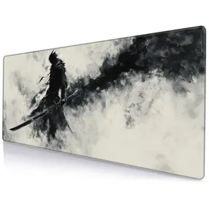 Creative Samurai Sword Pattern Mouse Pad, 1 Count Large Gaming Mouse Pad, Anti-slip Rubber Base Office Mouse Pad, Office Desk Accessories, Gaming Mousepad