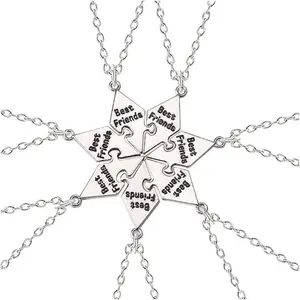 Multi Puzzles Best Friends Forever Necklaces Stainless Steel Engraved Heart Pendant Set Friendship Necklaces Gifts