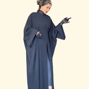 Black Slit Front Maxi Abayaa daily wear