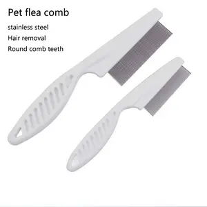 Pet Flea Comb for Dogs & Cats, Plastic Dense Teeth Steel Needle Shedding Brush, Effective Flea Removal Tool, Grooming Accessory