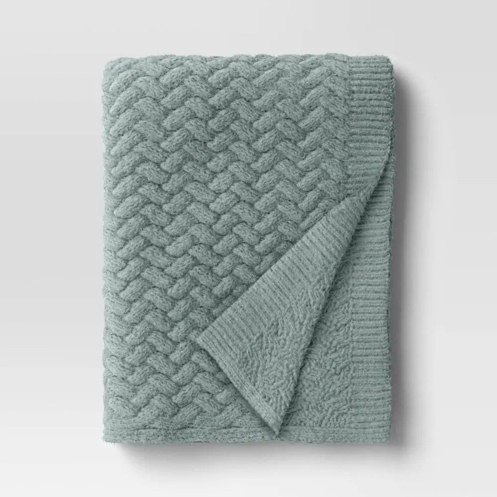 Threshold Chunky Chenille Throw, Chunky Throws for Lounging, Soft Modern Textile Blanket