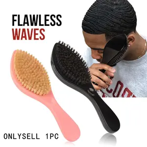 360 Wave Brush - Black & Pink, Hard Brush, Detangling Hairbrush, Styling Brush, With ABS Handle  for 360 waves Brush, Made With Reinforced & Nylon Bristles for Boyfriend & Father Gift, Christmas Gift