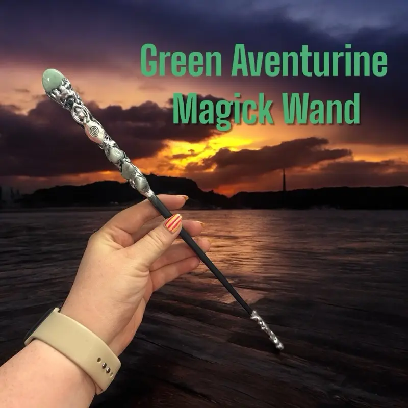 Spiral Goddess Green Aventurine Magick Wand