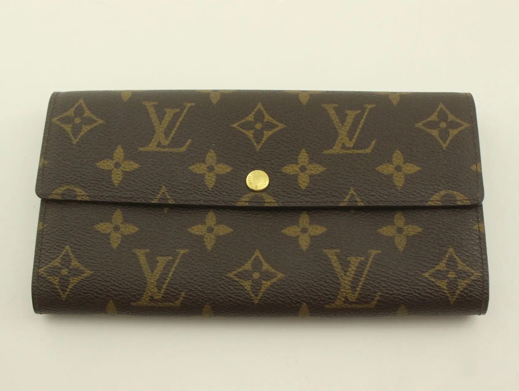 Pre-owned Louis Vuitton Monogram Small Leather Goods Portefeuille Sarah Wallet