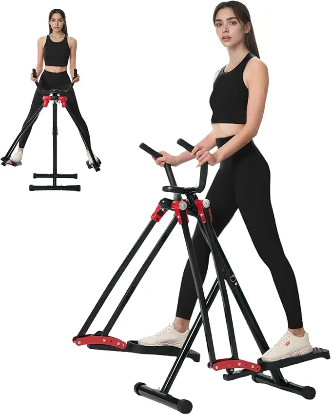 Air Walker Exercise Machine, Cardio Cross Trainer Glider for Home Exercise, 350LBS Weight Capacity, Foldable Elliptical for Small Spaces