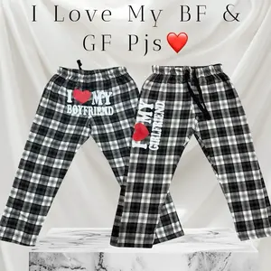 I Love My Boyfriend , I Love My Girlfriend Pjs , Matching Couple Pjs