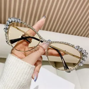 2026 Latest Model Unisex Y2K Cat Eye Sunglasses – Oversized Jeweled Rhinestone Frame UV400 Party Costume Eyewear, TikTokShopBlackFriday President’s Day Deal