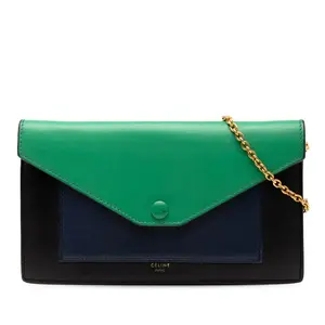 Pre-owned Celine Leather Crossbody Bags Tricolor Pocket Envelope Wallet on Chain CELINE1021