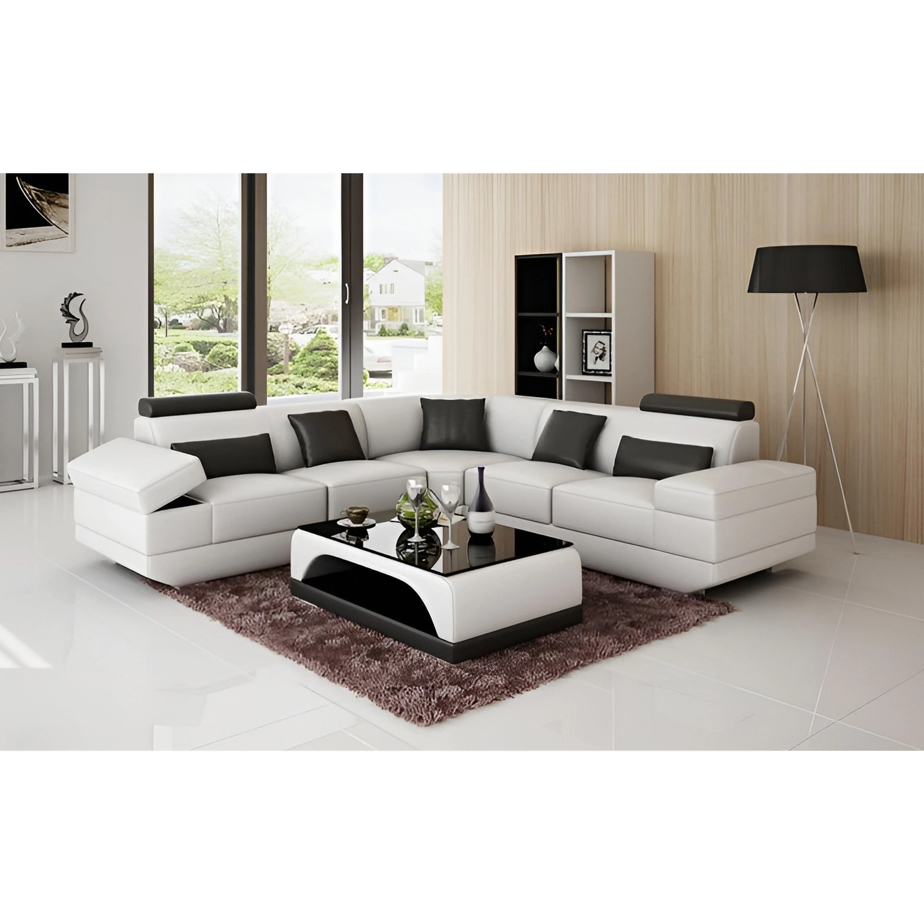 Gileanas Modern Leather Sectional