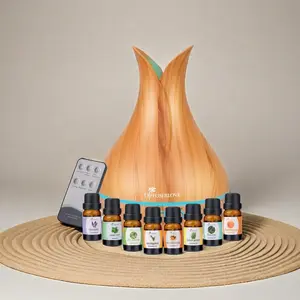 Essential oil diffuser remote 13.53 oz silent atomizing humidifier 7 colors LED lights 8 bottles of essential oil bedroom aromatherapy diffuser, a gift for girls boy friends parents