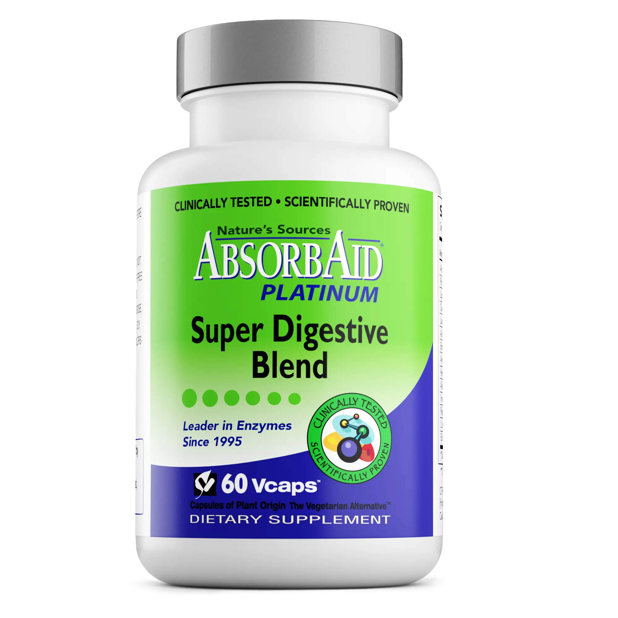 AbsorbAid Platinum Formula Digestive Enzyme & Probiotic Blend - 12 different enzymes & 2 probiotics strains - the most complete formula on the market today - with this you can eat anything!