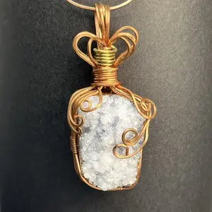 Natural quartz crystals wrapped in Copper wire - Copperstop.shop