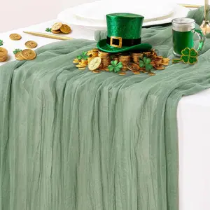 4/8/12PC Cheesecloth Table Runner Easter Spring Boho Rustic Gauze Dusty Pink Farmhouse 120 * 35 inch Cheese Cloth Runner for Wedding Party Baby Shower Birthday Home Decor Holiday Decorations