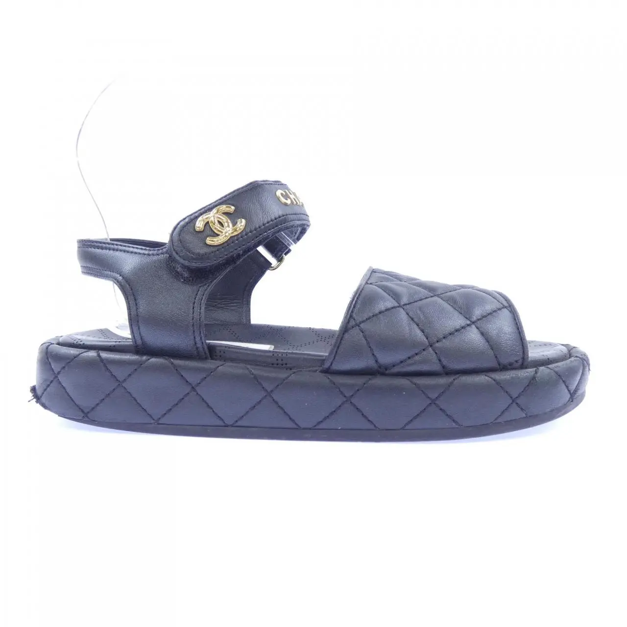 Pre-owned CHANEL Lambskin Small Leather Goods Iridescent Sandals
