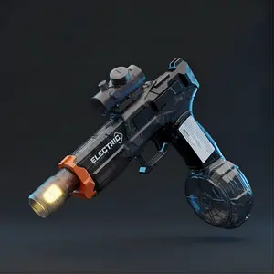 Big Transparent Automatic Electric Water Gun for Adults&Kid Squirt Guns High Powered Waterproof Classic Water Pistol  Soaker for Summer Manual Dual-Purpose Cool Light Water Gun LED Lighted rechargable light-up fun outdoor party summer water gun game