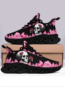 Women's Fashionable Floral & Butterfly & Watermelon & Skull Pattern Sneakers, Casual Comfortable Breathable Blade Sole Sports Running Shoes, All-match Basic Shoes for Daily Wear, Athletic Shoes