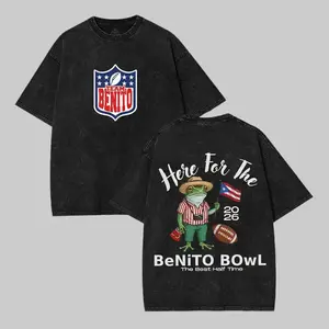 Benito Bowl 2026 Vintage Washed Graphic Tee, Funny Football Bad Bunnie Design Shirt, Team Benito Shirt, Here For The Benito Bowl The Best Haft Time Shirt good Meme T-Shirt lemon demon
