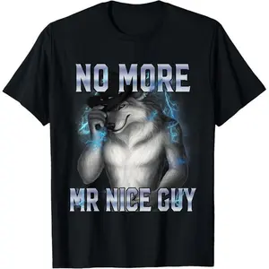 Funny Alpha Wolf Meme T-Shirt Unisex Streetwear Casual Wear for Men and Women Athletic Wear Pure Cotton Fabric
