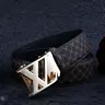 Business Casual Letter Metal Buckle Belt, Durable Belts Wrinkle‑Resistant Strap with Automatic Alloy Buckle, Printed Textured Belt, Essential Commuter Accessory, Waistband Buckle
