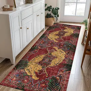 Tiger Pattern Non-slip Floor Mat, 1 Count Boho Style Soft Floor Carpet, Decorative Area Rug for Home Living Room Bedroom, Home Decor, Animal Print Rug, Animal Printed Rug