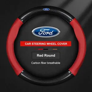 Ford ST Mondeo F150 Fusion Mustang EXPLORER ESCAPE EDGE Fiesta Focus Kuga Ranger Car Carbon Fiber Ventilate Steering Wheel Cover