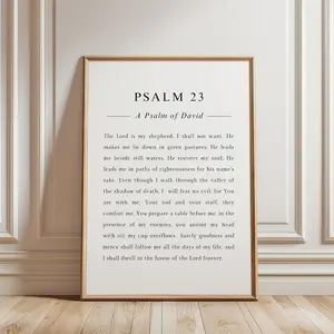 [UNFRAMED POSTER] PRINT Bible Verse Psalm 23 Christian Wall Art The Lord is My Shepherd Scripture Sign Living Room Farmhouse Decor Minimalist Wall Art