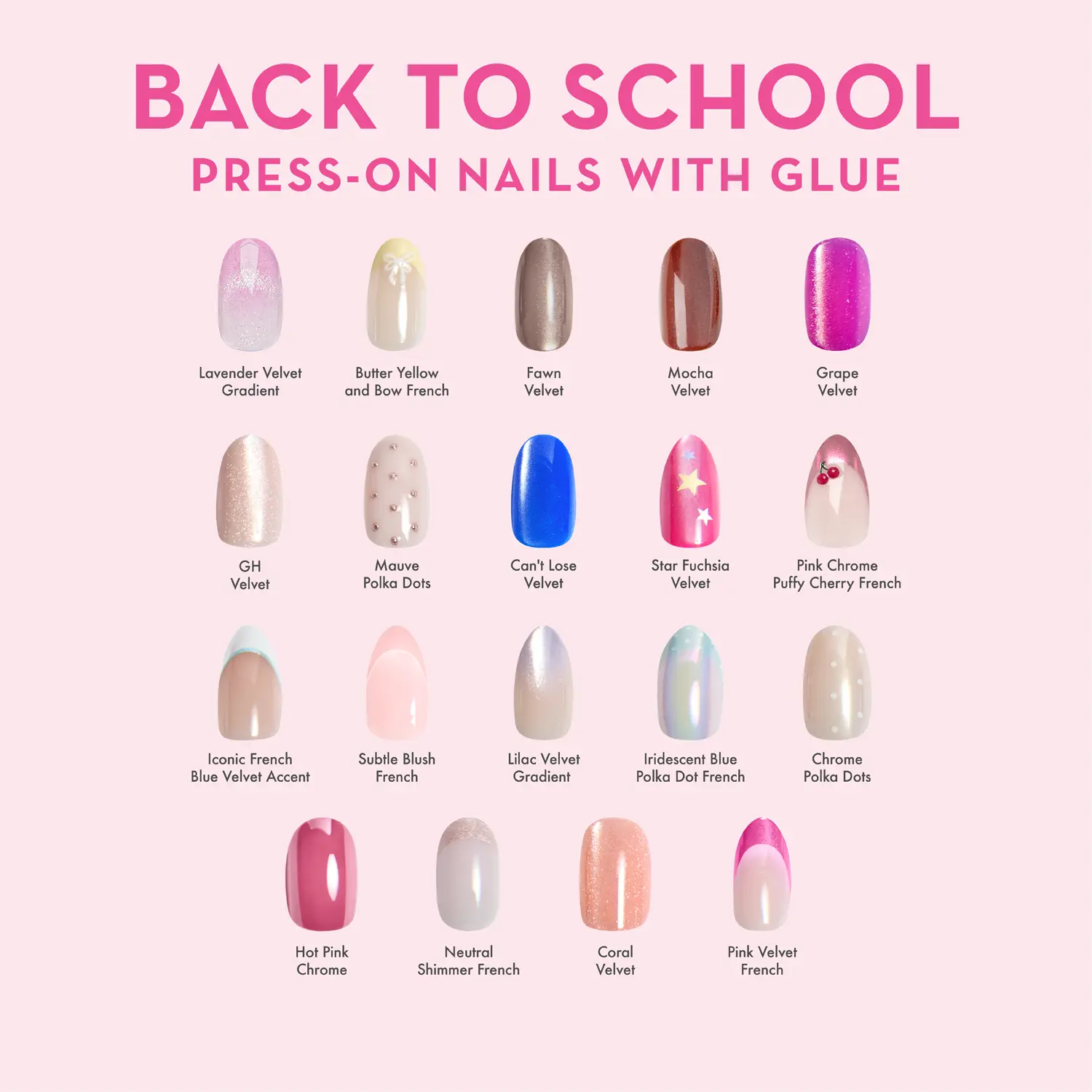 Olive & June Back To School Press-On Nails with Glue