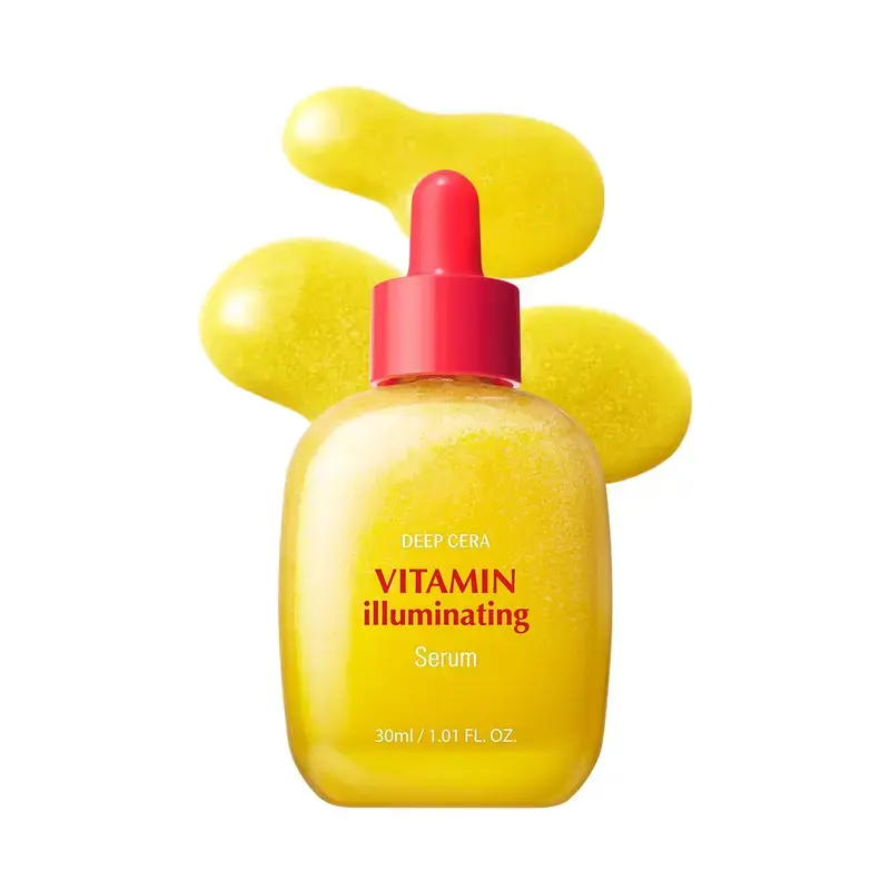 Deep Cera Vitamin Illuminating Serum 30ml, Brightening Facial Serum with Vitamin C & Ceramide, Fade Dark Spots, Hydrating Anti-Dullness Glow Face Serum for All Skin Types