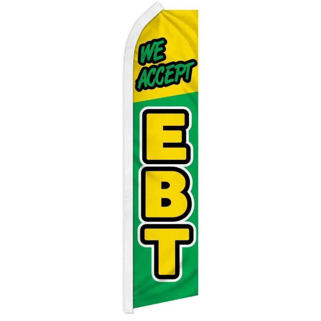 EBT-Acceptable Wear-Resistant Synthetic Fabric Banner, Reusable Super Flag Backdrop Cover, Curved Sleeve Free-Flying Outdoor Festive Flags, Home & Party Supplies