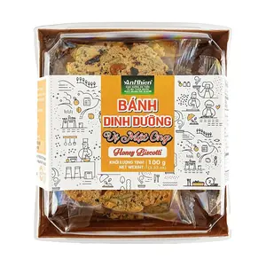 AN NHIEN Vietnamese Honey Oat Nut Cookies 100g - Sugar Free No Additives Healthy Snack