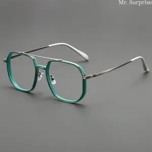 Unisex Classic Double-Bridge Pilot Eyeglass Frames, Blue Light Blocking Lenses for Eye Protection, Suitable for Daily Wear & Office Use