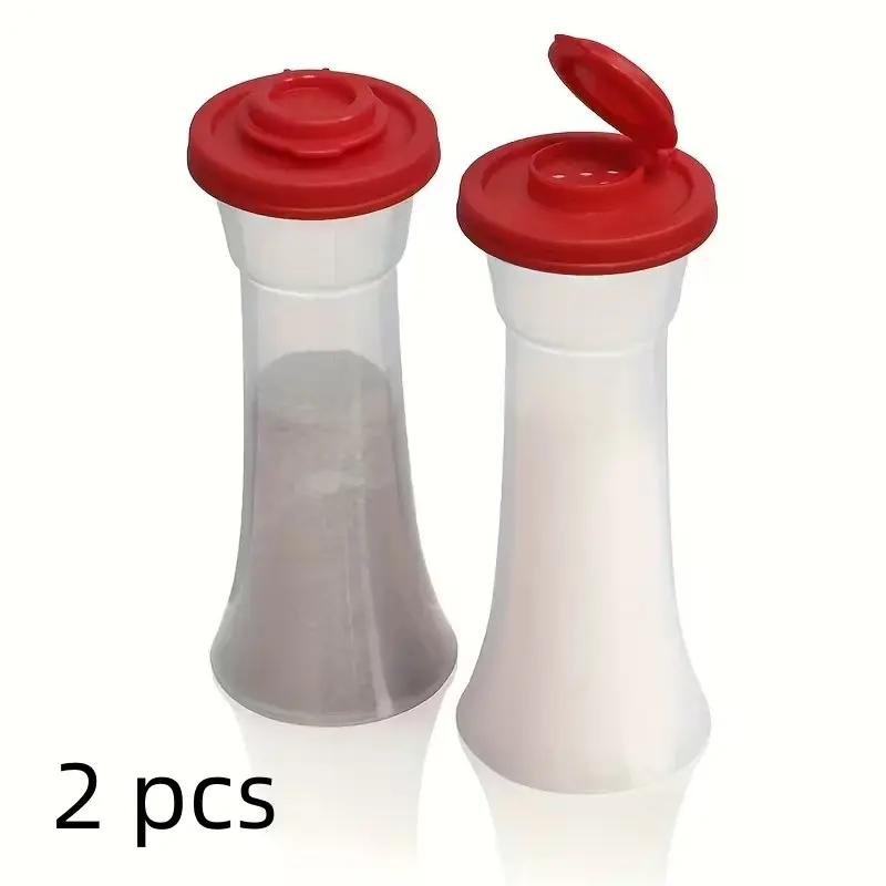 2pcs Large Plastic Salt & Pepper Shakers, Moisture-Proof Airtight Spice Containers, Ideal for Outdoor Kitchen & Travel