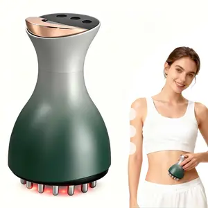 Handheld Body Massage Tool | Vibration & Heating Massager for Legs, Arms & Belly | Portable Electric Meridian Gua Sha Brush for Muscle Relaxation & Skin Care USB Rechargeable Massagers