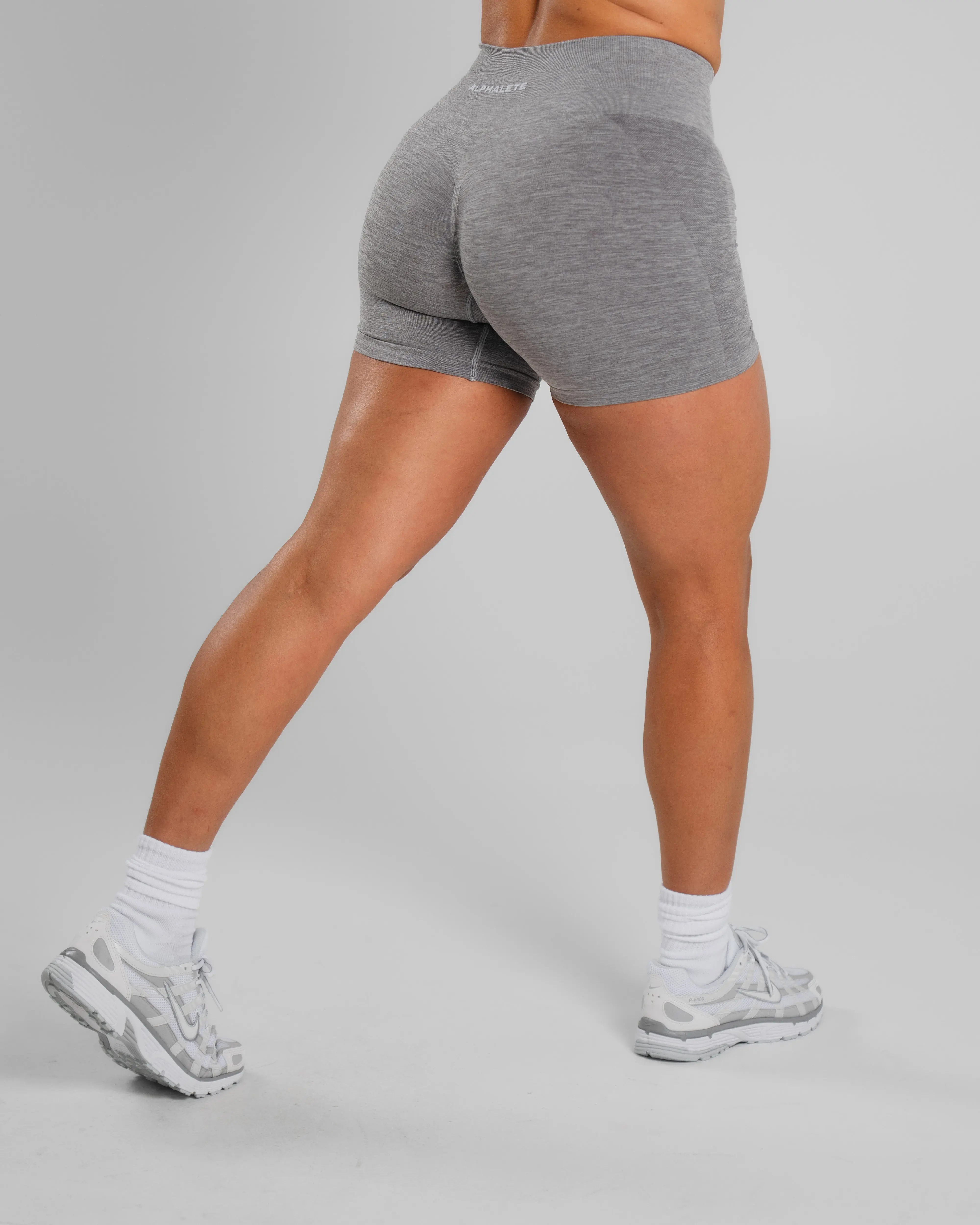 Amplify Mid Rise Short - Heather Grey