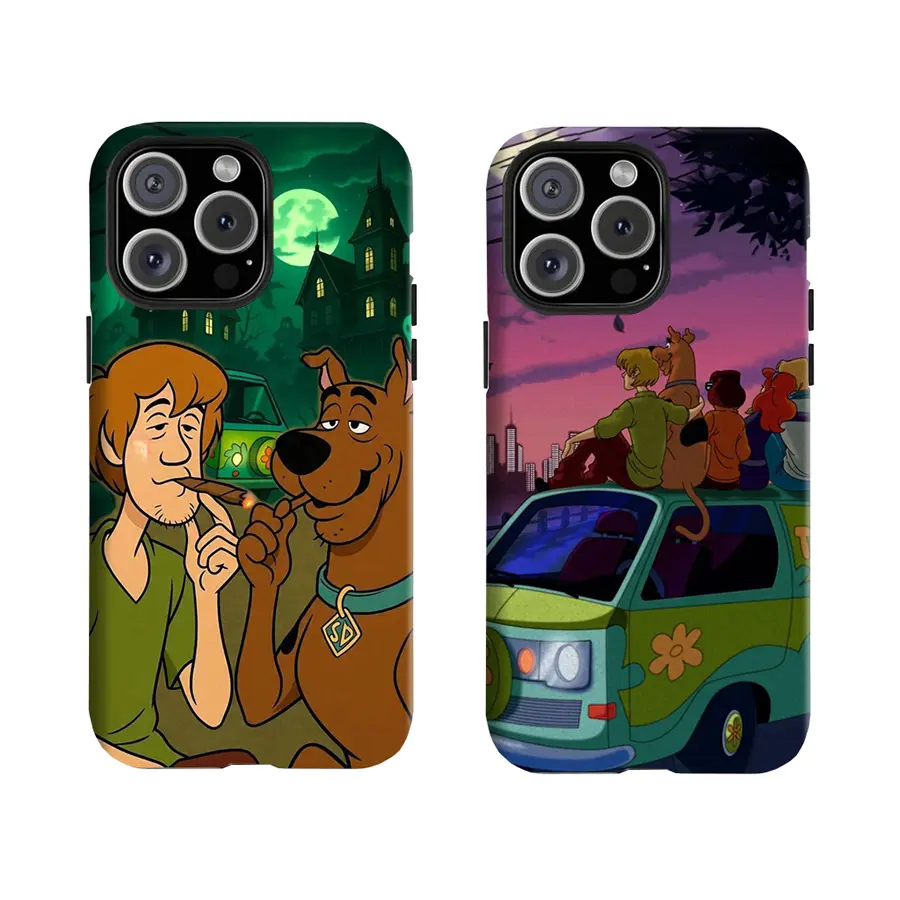 Cute Custom Scooby-Doo Cellphone Case - Rubber & Polycarbonate Protective Shell with Impact Protection, E-Commerce Mobile Accessory for iPhone 11-17 Pro Max, Samsung S22-S25 Ultra, Ideal Christmas Gift