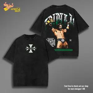Triple H 20th Anniversary Graphic Washed Tee, Heavyweight Cotton Wrestler Shirt for Festival Outfits - Summer Wear - For Wear