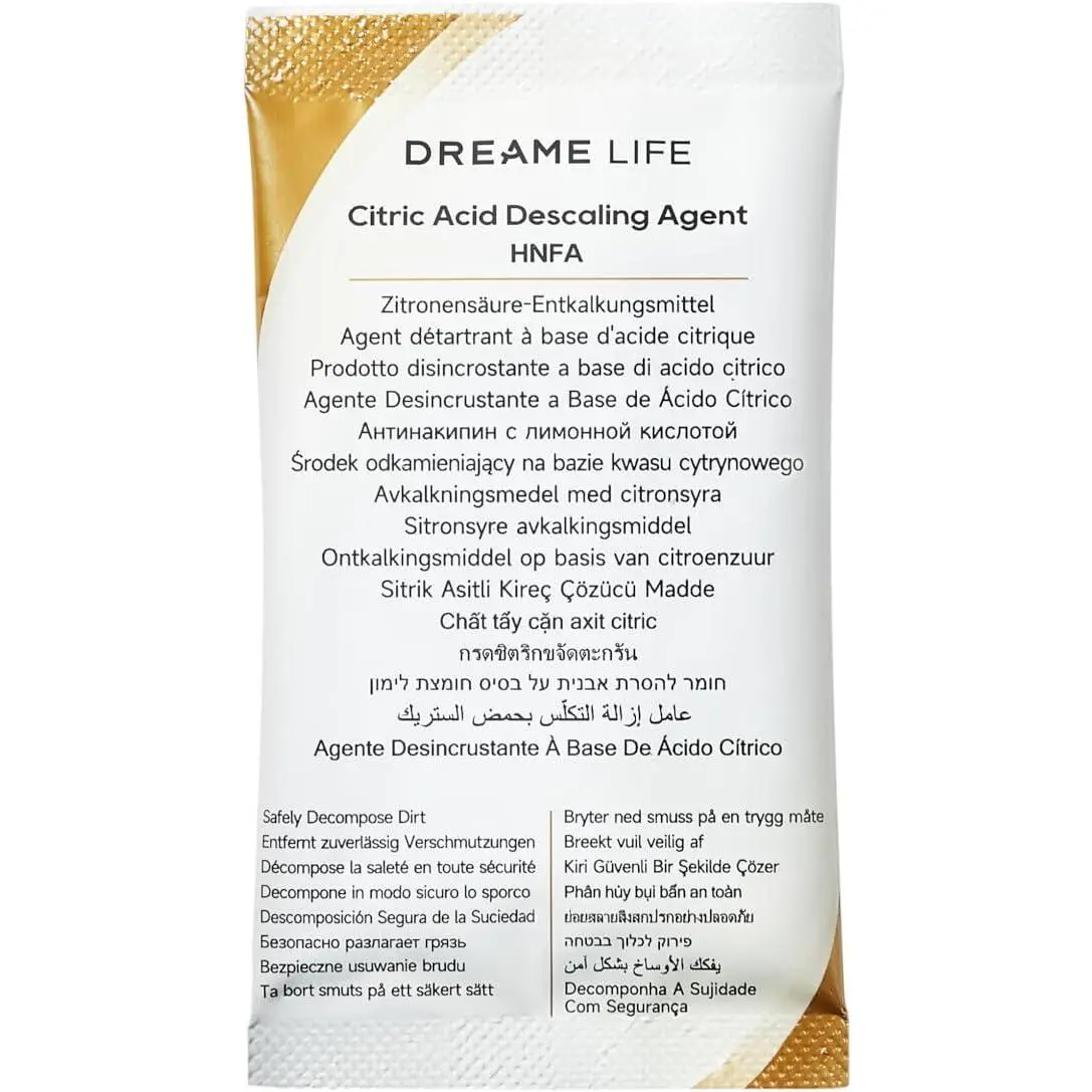 Dreame N20 Steam-SH10 Citric Acid Descalling Agent Household Items, All-Purpose Cleaner Contains Citric Acid, Powder Form, 20g*12 Pack of 12, Unscented