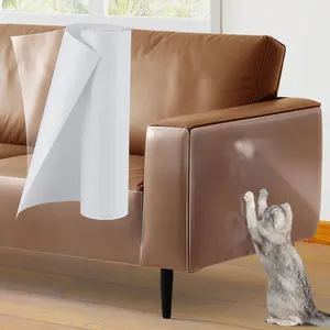 136x12in  Scratch Furniture Protector - Specially Designed for Leather Furniture, Transparent Cuttable Anti-Scratch Couch Protector, No Pins