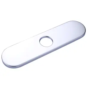 WOWOW 10" Sink Faucet Hole Cover Deck Plate (Arc Edge) for Kitchen & Bathroom Vanity Sink, Faucet Chrome Escutcheon Plate