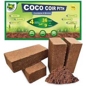 MODELLOR 4 Bricks (5 lb) Premium Super Washed Coco Coir, Yields 9 gallons, Seed Starter, Organic, pH Balanced, Gardening, Indoor, Outdoor use.
